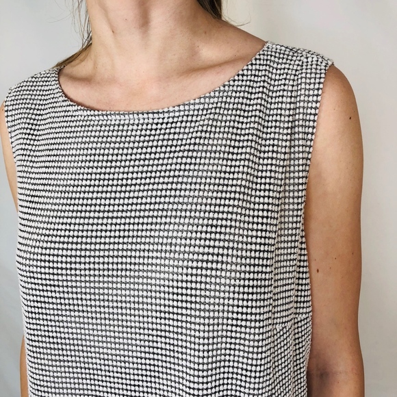 H Halston Illusion Textured Sleeveless Dress 0705 - Picture 6 of 8